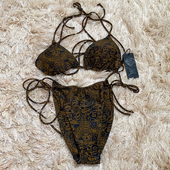 Ed Hardy Other - NEW Rare Ed Hardy Tiger String Bikini Size XL